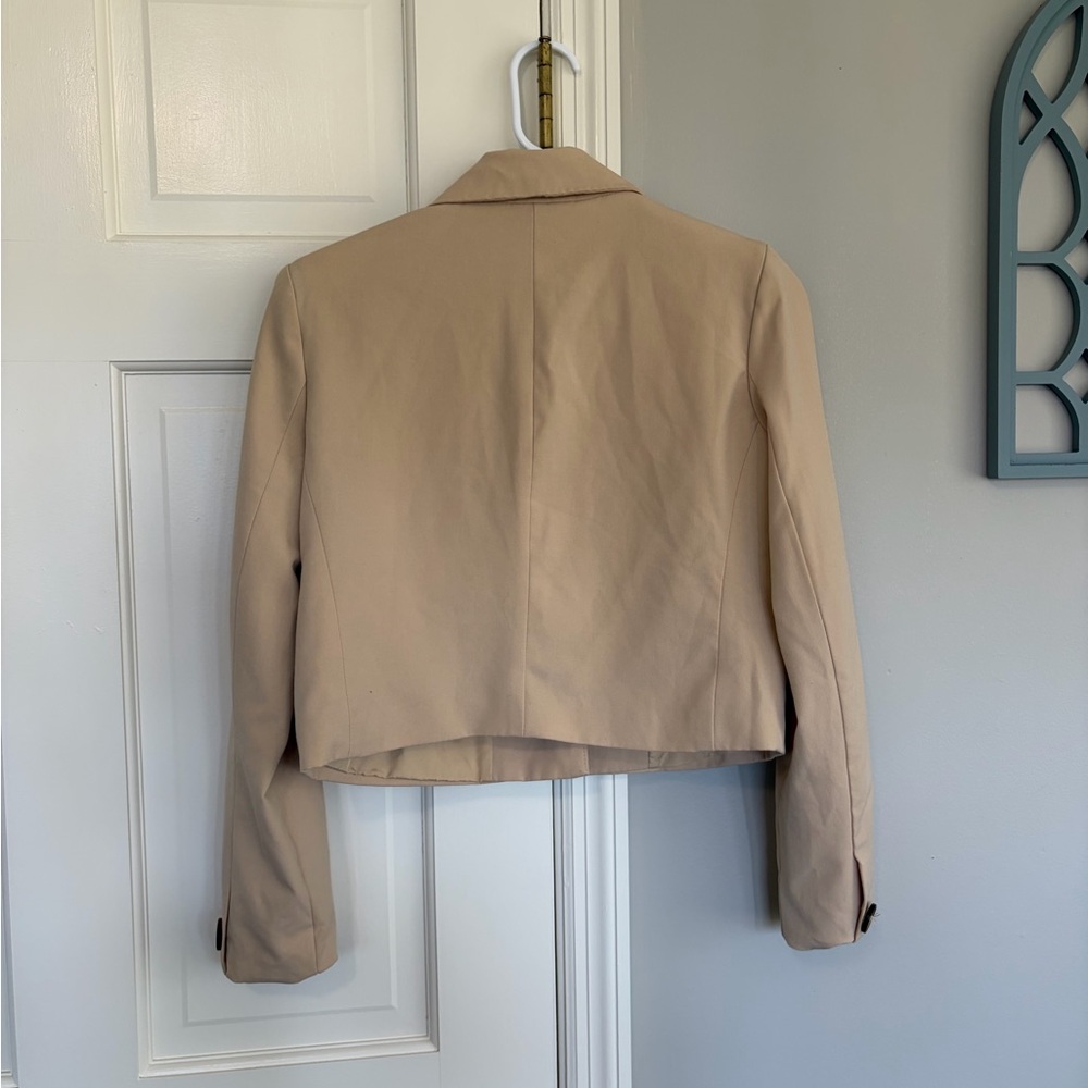 Joie Cropped Tan Blazer Jacket - Picture 3 of 4
